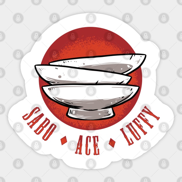 Sabo Ace Luffy Brotherhood Sticker by mazyoy